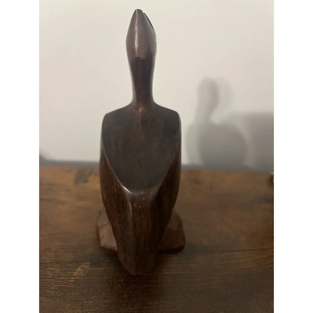 Vintage Hand Carved Ironwood Pelican 6.75